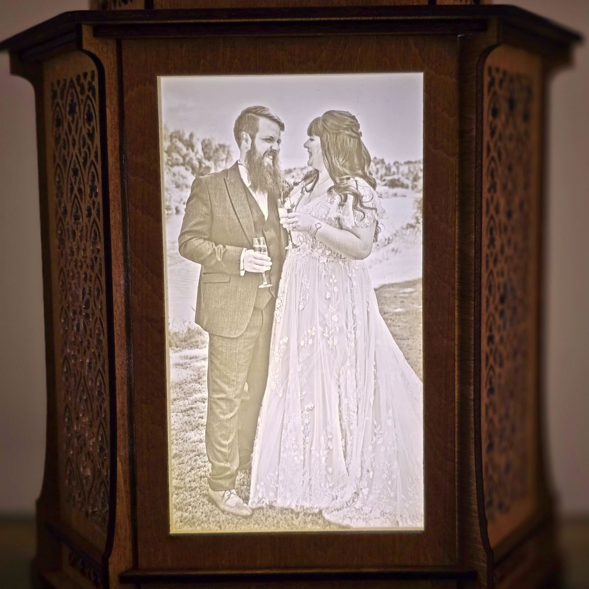 Personalised Hexagonal Photo Lamp – 3 Custom Photos
