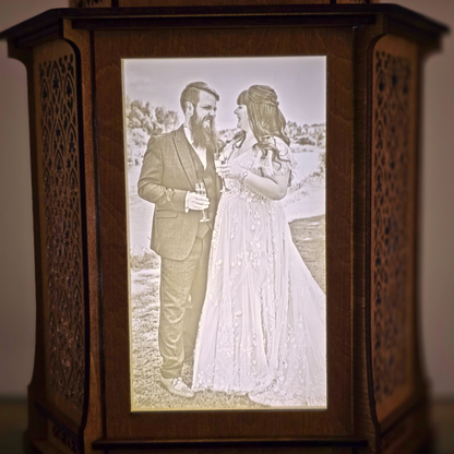 Personalised Hexagonal Photo Lamp – 3 Custom Photos