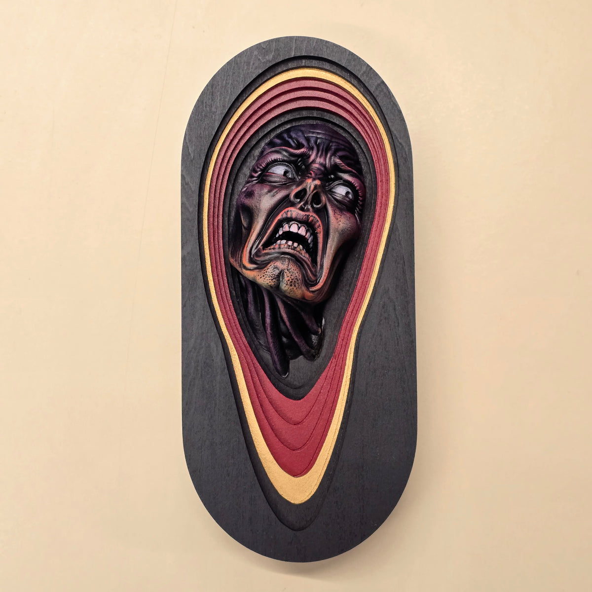 3D Horror Wall Art – Screaming Face Sculptures