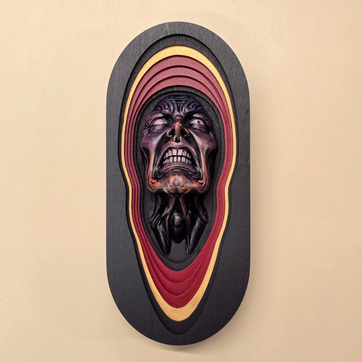 3D Horror Wall Art – Screaming Face Sculptures