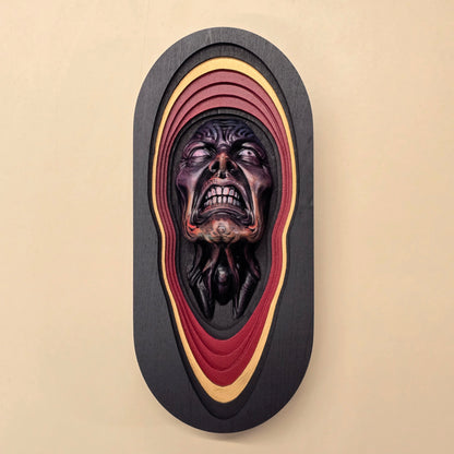 3D Horror Wall Art – Screaming Face Sculptures
