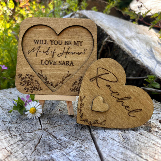 Personalised Wooden Bridal Party Proposal Reveals