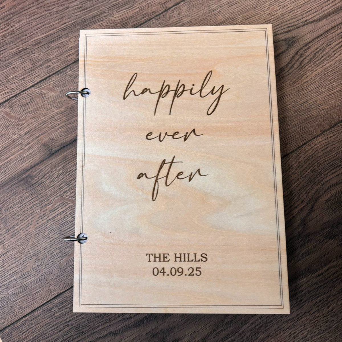 Personalised Wooden Wedding Card Keepsake Book