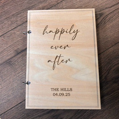 Personalised Wooden Wedding Card Keepsake Book