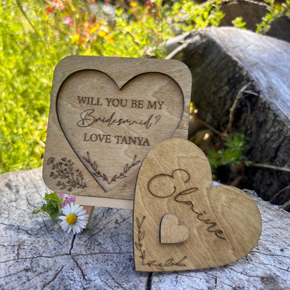Personalised Wooden Bridal Party Proposal Reveals