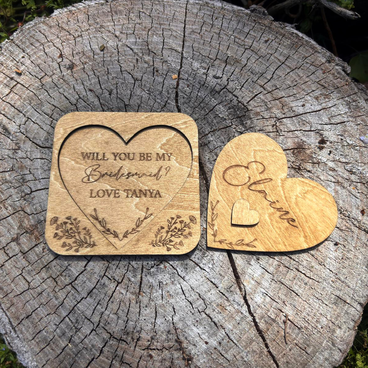Personalised Wooden Bridal Party Proposal Reveals