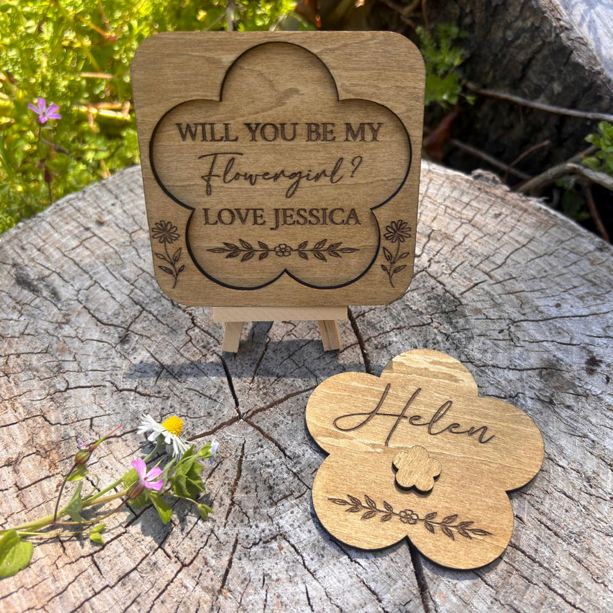 Personalised Wooden Bridal Party Proposal Reveals