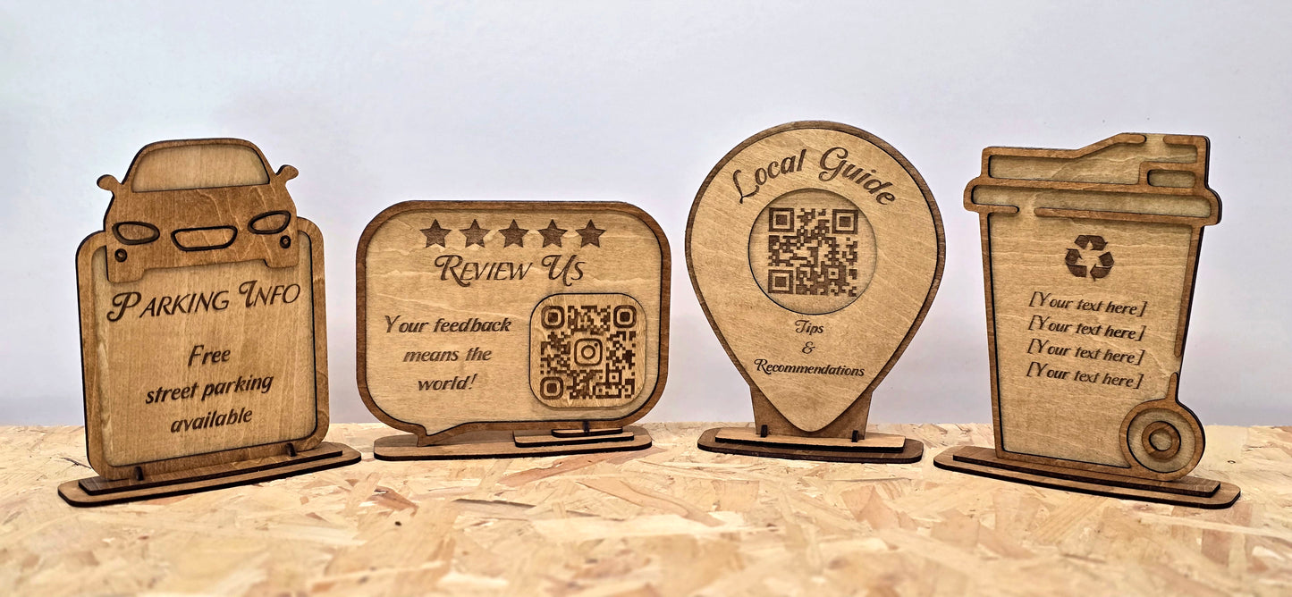 Complete Airbnb Signage Pack – Personalised Wooden Guesthouse Welcome Sign Set