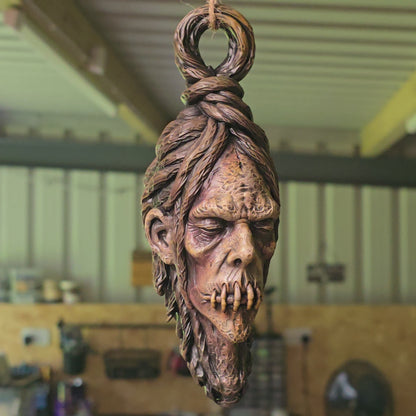 Hand-Painted Hanging Shrunken Heads | Gothic Horror Decorations