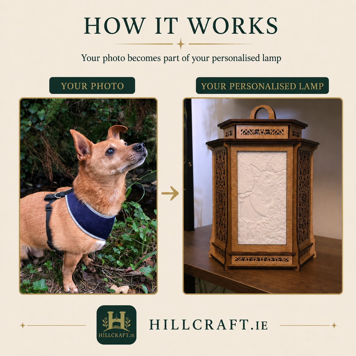 Personalised Hexagonal Photo Lamp – 3 Custom Photos